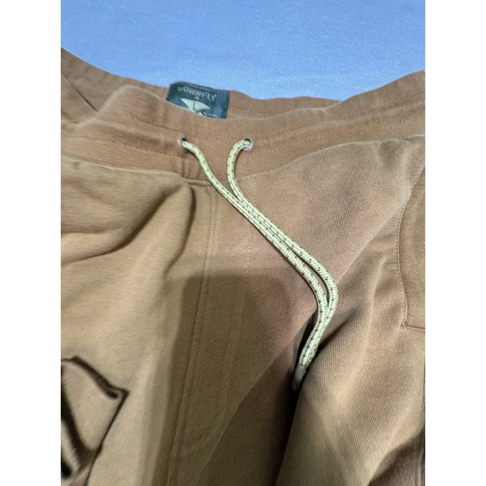Born Fly Men's Mustard Yellow Sweatpants Size Large Cargo Pants Embroidered  Y2K